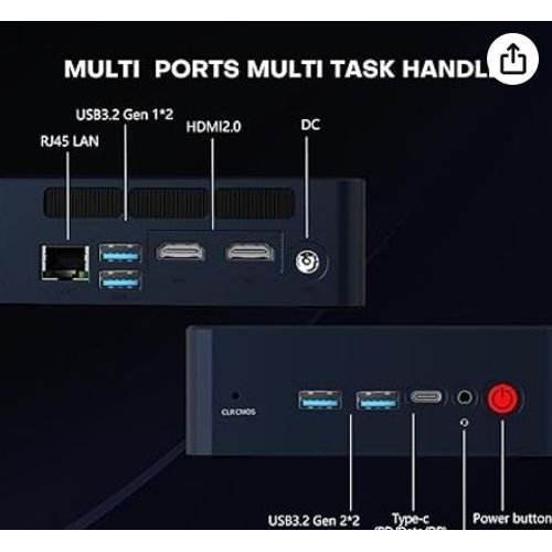 BOSGAME Mini PC N100 Alder Lake Intel N-séries - Ram 16 Go - SSD 512 Go