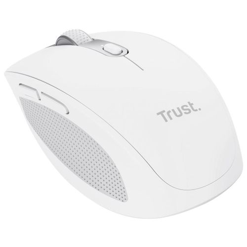Trust Ozaa Souris sans Fil Bluetooth + 2.4GHz, Souris Silencieuse Compacte Multi-appareils, 60% de Plastiques Recyclés - Blanc