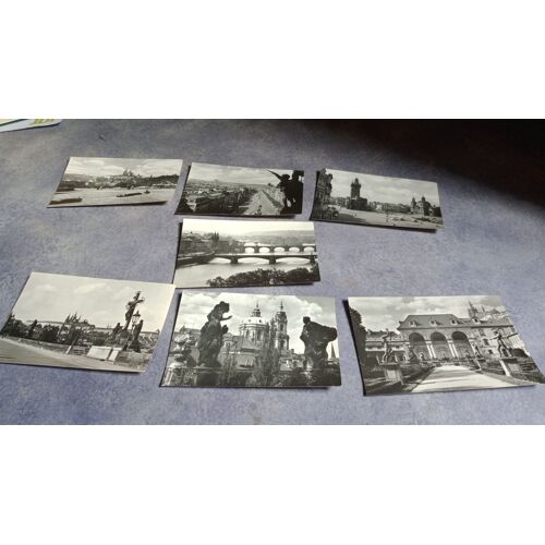 7 Cartes Postales Rares Prague, Photos Jan Tachezy & Vladimír Soukup Années 60-70 Estimées