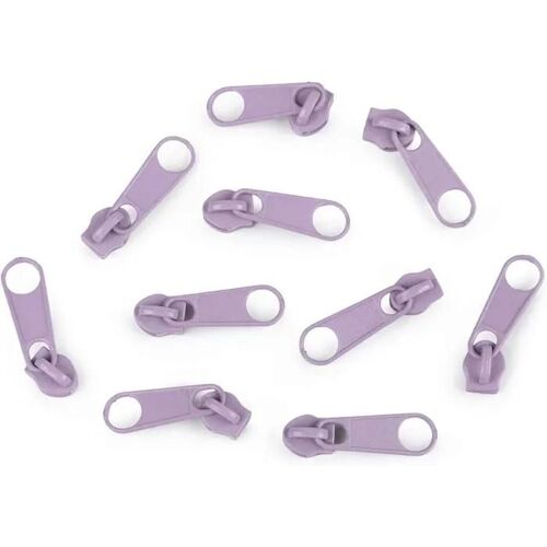 10x Curseur N°3 Non Verrouillable Pour Fermeture Éclair À Glissière Spirale Zipper Tirette Métal Idéal Jupe Vêtement Violet Clair