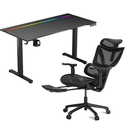 Chaise De Bureau Ergonomique Acgam Cg-5245m Avec Bureau Électrique Réglable En Hauteur Acgam Jsd5-A1-02