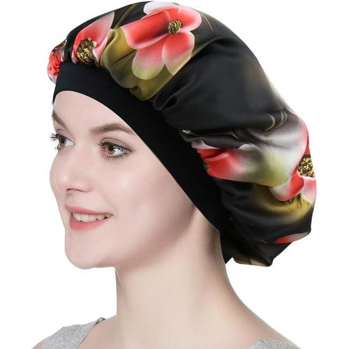 Femmes Capuchon De Couchage Elegant Bonnet En Satin Soyeux À Double Couche.[Q160]