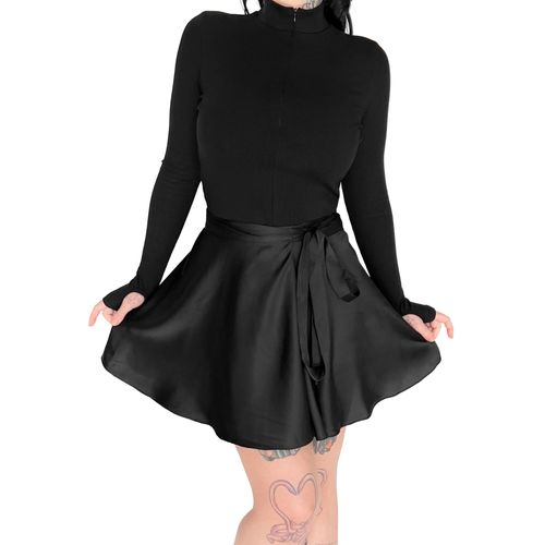 Foxblood - Ballet Wrap Black - Robe - Noir - Xxl - 100% Polyester,Satin