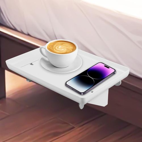 Étagère De Chevet Flottante, Table De Chevet Pour Lit Superposé Et Lit À Sommier Tapissier, Étagère De Lit À Suspendre, Table De Chevet À Clipser, Table D'appoint Avec Gestion Des Câbles, 32 X