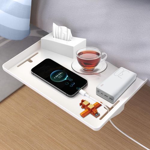 Étagère De Chevet Pour Lit ¿ Étagère De Lit De Qualité Supérieure Avec Rangement, Table De Chevet À Clipser Pour Dortoir Universitaire/Lit Superposé/Lit Superposé, Plateau De Table D'appoint