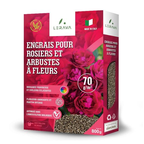 Teppe-® Engrais Rosier Et Arbustes À Fleurs Organique - 800g - Favorisant Une Croissance Vigoureuse Et Couleurs Éclatantes - Engrais Rosier Extérieur Avec Bouchon - Engrais Bio 100% Made In Italy