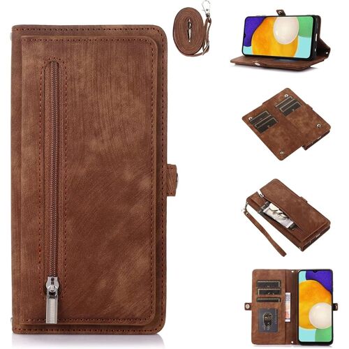 acdsgd-ESONG Coque pour Xiaomi Redmi Note 11 4G/Note 11S,Etui en Cuir PU Portefeuille Flip Case Antichoc Housse avecFentes de Cartes[Fonction Support[Fermeture Magnétique[Lanyard Dragonne,Brun