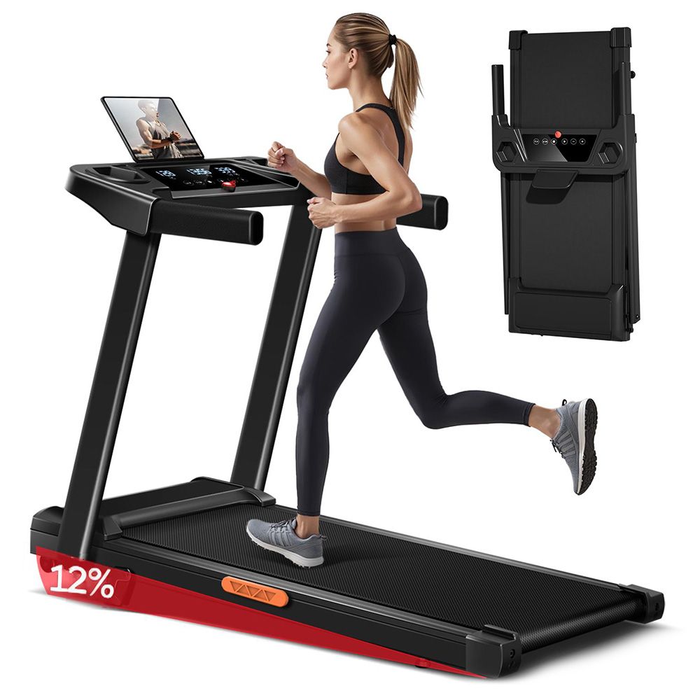 Tapis De Marche Course Pliable - Walking Pad, Treadmill Roulant De Sport Portable Petit Electrique Motorise Avec Télécom, 4 En 1 LED Et 90° Tablet Holder For Bureau Home Fitness 110kg Max