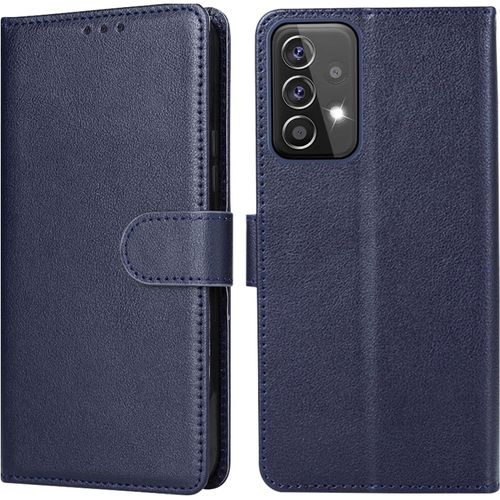 Coque Pour Samsung Galaxy A52 5g/4g/A52s 5g, Etui Housse En Cuir Pu Premium [Pochette De Portefeuille] Emplacements Magnétique Flip Porte Cartes Protection Étui Pour Samsung Galaxy A52s 5g-Bleu