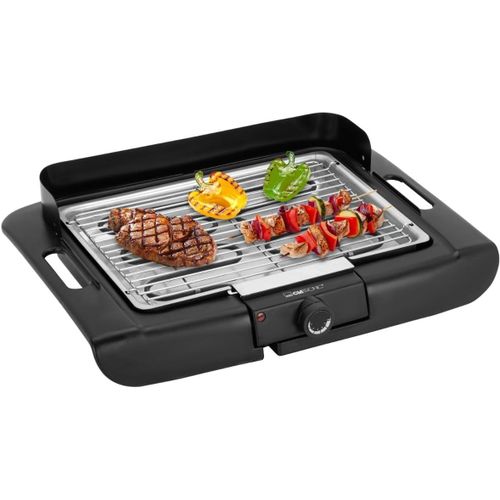 ASFASFq-Gril électrique BQ 3507, Barbecue de table,Indoor-Outdoor BBQ,petit,gril de table électrique pour balcon/camping/jardin,grille,protection contre le vent,surface de gril: 36x25 cm, 2000 watts