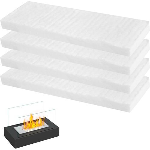 PATB-Laine de CéRamique pour CheminéE éThanol, 4 PièCes de Laine CéRamique pour BioéThanol 30 * 10 * 2cm, PoêLe à Bois Indoor Gel Ethanol éPonge CéRamique pour BrûLeur BioéThanol