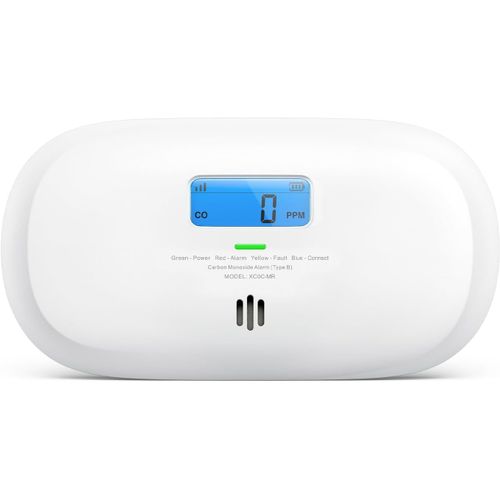 PATB-Détecteur de Monoxyde de Carbone Connecté, Détecteur de CO avec Écran Numérique, Batterie Remplaçable, Compatible avec l'App , Station de Base SBS50 Requise, XC0C-MR, Lot de 1