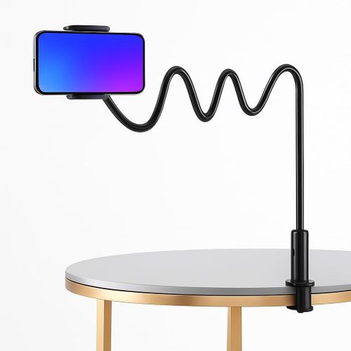 Support De Téléphone Flexible En Col De Cygne Pour Lit Et Bureau, Long Bras Réglable, Support De Téléphone Portable Pour Cadre De Bureau, Compatible Avec Les Téléphones De 10,2 À 17,8 Cm, Su[Z1029]
