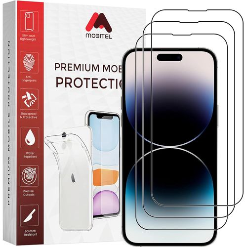 Lot de 3 films protecteurs d'écran à couverture complète pour iPhone 14 Pro Max, 6,7 pouces, dureté 9H, anti-eau, anti-rayures, sans bulles
