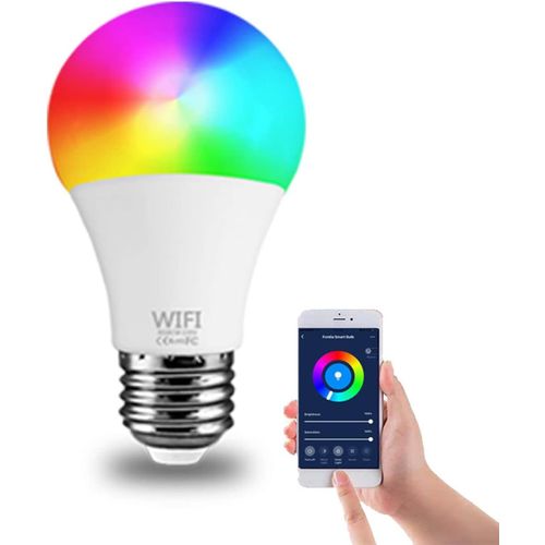 Led Ampoule Intelligente Wifi, Led Smart Bulb E27, Ampoule Rgb + Blanc Chaud + Blanc Froid, Compatible Avec Alexa, Google Home (E27)