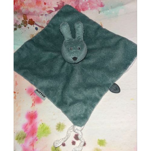 Doudou lapin vert sauge Bonnie Nattou jouet bébé naissance