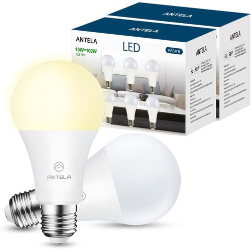 Ampoule Led E27 13.5w 1521 Lm 6500k Lumière Blanche Froide 100w Equivalent À Incandescence, Non-Dimmable, Lot De 6