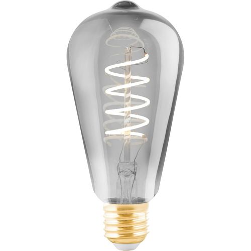 Connect.Z Ampoule Led E27 Connectée, G95, Zigbee, Contrôlable Par Application Et Commande Vocale Alexa, Dimmable, Blanc Chaud, 4 Watts, Verre Fumé, Design Vintage