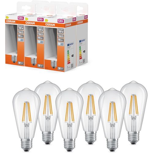 Lampe Led Star Edison St64 55 Filament, 2700 K Blanc Chaud, 54 W, E27, Dépolie, 730 Lm, 15 000 H, Pour Suspensions, Look Vintage, Anti-Éblouissement