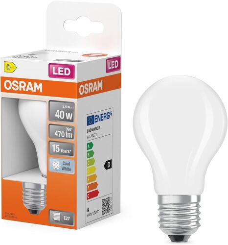 Lampe Led Forme Étoile A60 Filament, 6500 K Blanc Froid Lumière Du Jour, 5,9 W, E27, Dépolie, 806 Lm, 15 000 H, Pour Lieux De Travail, Éclairage De Bureau