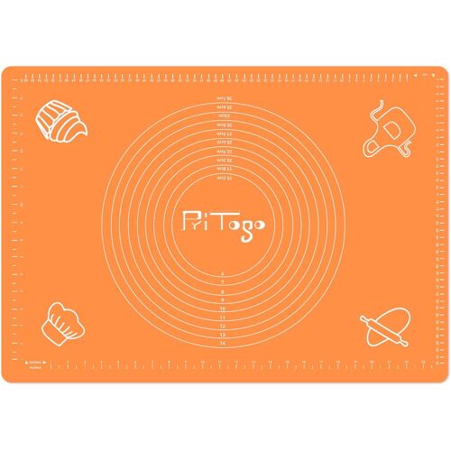 SJZG-Pritogo - Tapis De Cuisson (65 X 45 Cm Orange) Tapis En Silicone Avec Échelle Tapis De Cuisson Tapis Roulant - Antiadhésif Extra Stable Antidérapant