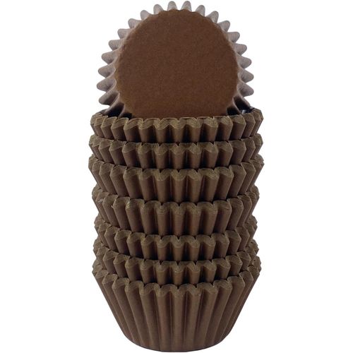 Mini muffin cups-paper-Ø 32 mm x 20 mm-brown- 200 pieces-pastry-confectionery-cupcake cases and sweets-petit fours