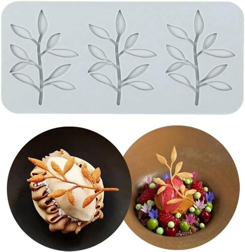 Kal-Moules En Silicone 3d En Forme De Feuilles Pour Fleurs, Gâteau, Fondant, Feuille D'abeille, Pâtisserie, Impression De Rose, Moule En Dentelle Creuse (Feuille_20,8 X 9,7 X 0,3 Cm)