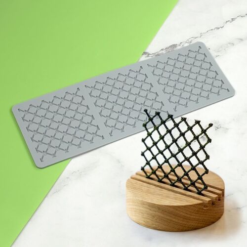 Kal-Moule En Silicone Creux Pour Décoration De Gâteau De Mariage -Moule En Dentelle Pour Décoration De Gâteau De Mariage (E -Filet De Pêche Carré, 27,4 X 9,4 X 0,4 Cm)