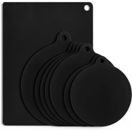 SUBZONAL-Lot de Tapis Plaque Induction Silicone - 7 Pièces Protege Plaque Cuisson Induction Noir - 18/22/24cm Protection Plaque Induction Ronde - 25x35cm Anti Rayure Couvre Plaque de Cuisson Inductio