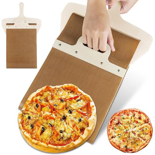 SUBZONAL-Pelle à pizza coulissante,Pelle à Pizza Antiadhésive Transfert de la pelle à Pizza Magique- Pelle à Pizza avec Poignée- Pelle à Pizza Coulissante - Planche à Pizza facile à faire Glisser (2)