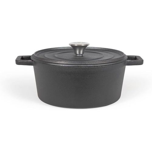 Subzonal-Cocotte Ronde En Fonte, Mep139, Noire, Ø 24 Cm, Capacité : 4 L, Compatible Tous Types De Feux