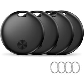 CHENG-Smart Air Traceur Tag, Compatible avec Apple Find My (iOS Uniquement), étanche IP67, Batterie Remplaçable, Localisateur de Clés/Portefeuilles/Valises/Sac à Dos - Lot de 4