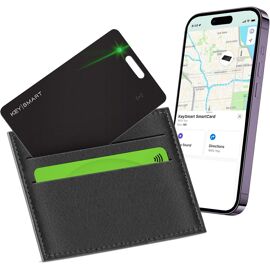 MEVRONISSHOP-KEYSMART SmartCard Carte de Suivi de Portefeuille Fine, Rechargeable et réutilisable, Trou pour Porte-clés, Fonctionne avec l¿Application Apple Find My, localisateur d¿Objets Traceur GPS