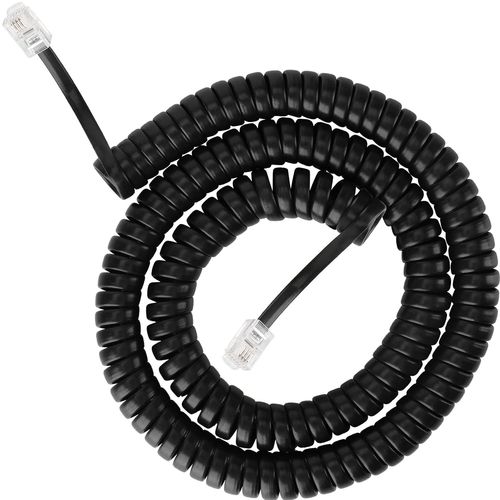Câble Spiralé Pour Téléphone - Flexible - Cordon Bouclé Rj9 - Prise Rj9 Vers Prise Rj9 - Câble Téléphonique Fixe (Noir, 5 M)