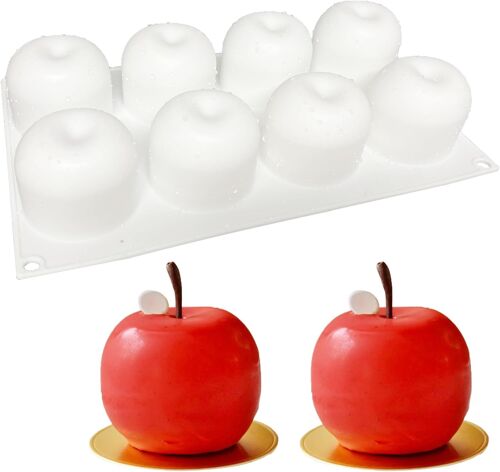 Jexnovashop-Moule En Silicone Mousse À Pomme, Moule À Gâteau En Silicone 3d Pomme Pour Gâteau Décor Pâtisserie Mousse Pudding Mousse Dôme