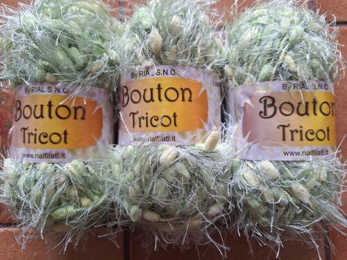 Lot De 3 Pelotes De Laine Poil Fantaisie Bouton Tricot