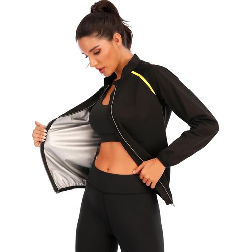 Asfasfq-Femme Vêtements De Sudation Fermetures Éclair Suivre Un Régime Longues Survêtement Sudation Fitness Gym
