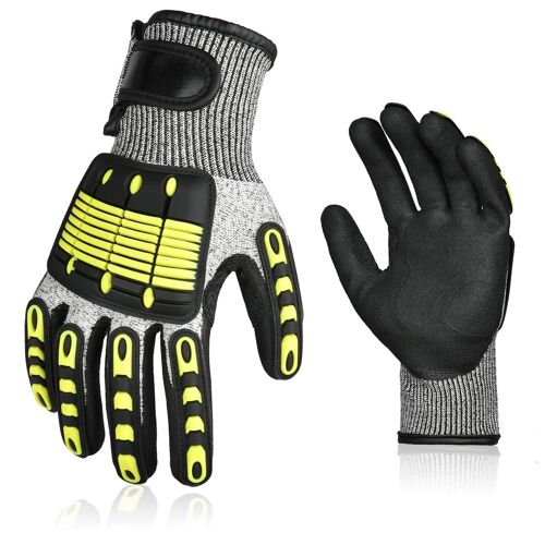 KALANKA-Gants de Travail de Sécurité Anti Coupure, Résistants aux Abrasions - Pour Mécanicien, Jardinage, Charpentier, Transport, Logistique (1 Paire, L)