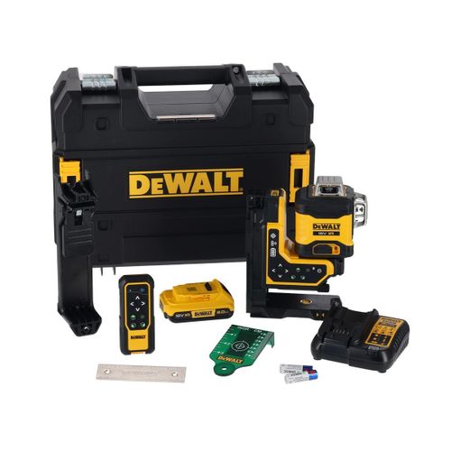 Niveau laser multilignes 3 x 360° avec faisceau vert et télécommande - Livré en coffret T-STAK - DEWALT - DCLE34035D1-QW