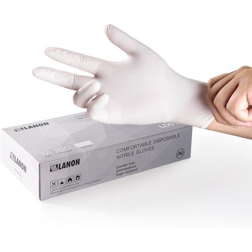 3 Mil Gants Jetables En Nitrile,Contact Alimentaire,Sans Latex,Sans Poudre,100 Gants,Taille L