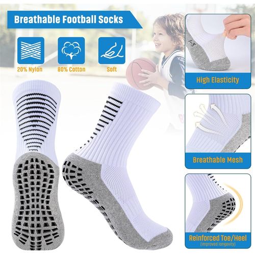 Chaussettes De Football Pour Enfant Chaussette Foot Eenfant Chaussette Antidérapante Foot Chaussettes Sport Enfant Respirantes Chaussettes D'entraînement Pou Football Basketball 3 À 12 Ans