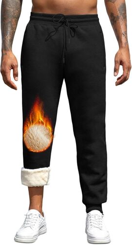 Ulteronixshop-Pantalon Polaire Homme Jogging Hiver Chaud Thermique Coton Sport Pantalons Ample Large Grande Taille Bas De Survêtement Homme