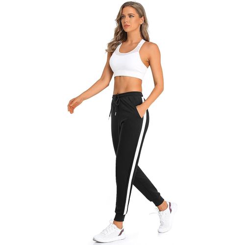 Pantalon De Jogging Femme Cotton Longue Survetement Femmes Vêtements De Sport Sportswear Pantalon De Sport Taille Elastique Drawstring Pour Sport Yoga Fitness Casual Gym Running