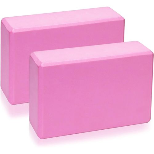 Asfasfq-2 Pcs Brique Yoga Blocks, Briques De Yoga En Mousse Eva, Blocs De Yogas Pilates Haute Densité Antidérapants Pour Femmes, Hommes, Pour Méditation Renforcer Poses(Rose, 23 X 8 X 15 Cm)