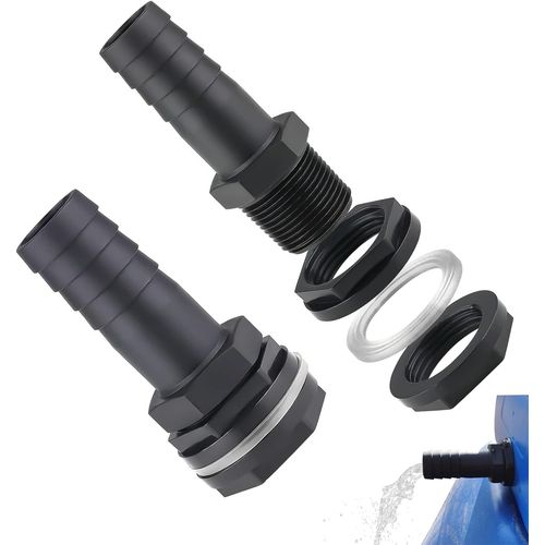 ASFASFq-Trop Plein Cuve,2 Pcs Trop Plein Cuve Eau 1000L,Raccord Recuperateur d Eau de Pluie,Kit de Jumelage Cuve mit Joints,Tuyau de Raccordement et 2 Embouts avec Contre-écrous pour Cuve Eau,Tonneau