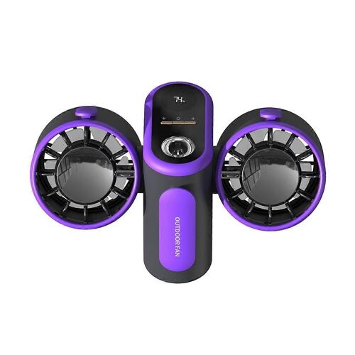 Ventilateur Turbo Jet à double tête monté sur la taille, batterie externe avec lumière pour camping en plein air et voyage W
