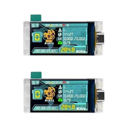 2 ensembles de mise à niveau NerdMiner 285KH/S BTC Solo Lottery Miner Bitcoin Crypto Miner Connexion Wi-Fi Low Po