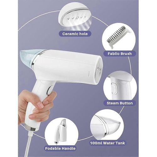 Défroisseur vapeur portable pour vêtements, fer à vapeur pliable, rapide, défroisseur de tissus, puissance élevée de 1000 W. EU