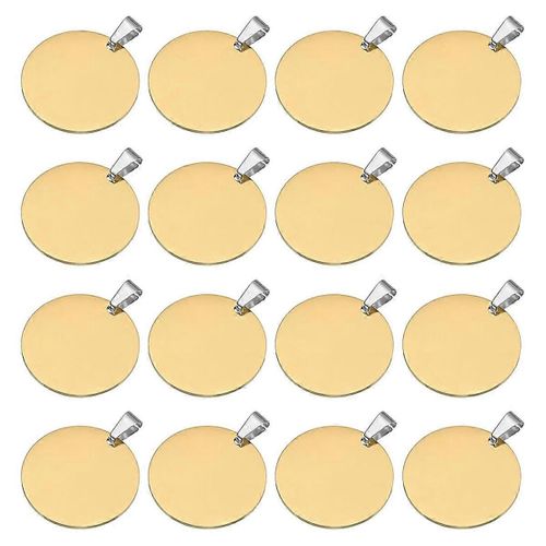 Lot De 16 Plaques D'estampage En Métal, Plaques D'estampage Rondes De 30 Mm, Plaques D'identification Pour Chien, Plaques D'identité G