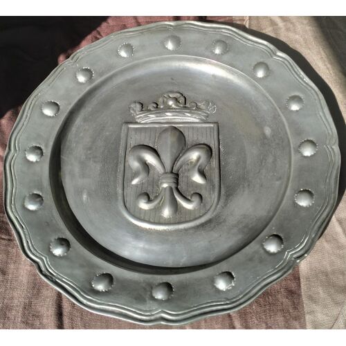 Assiette En Etain, Blason Ville De Lille
